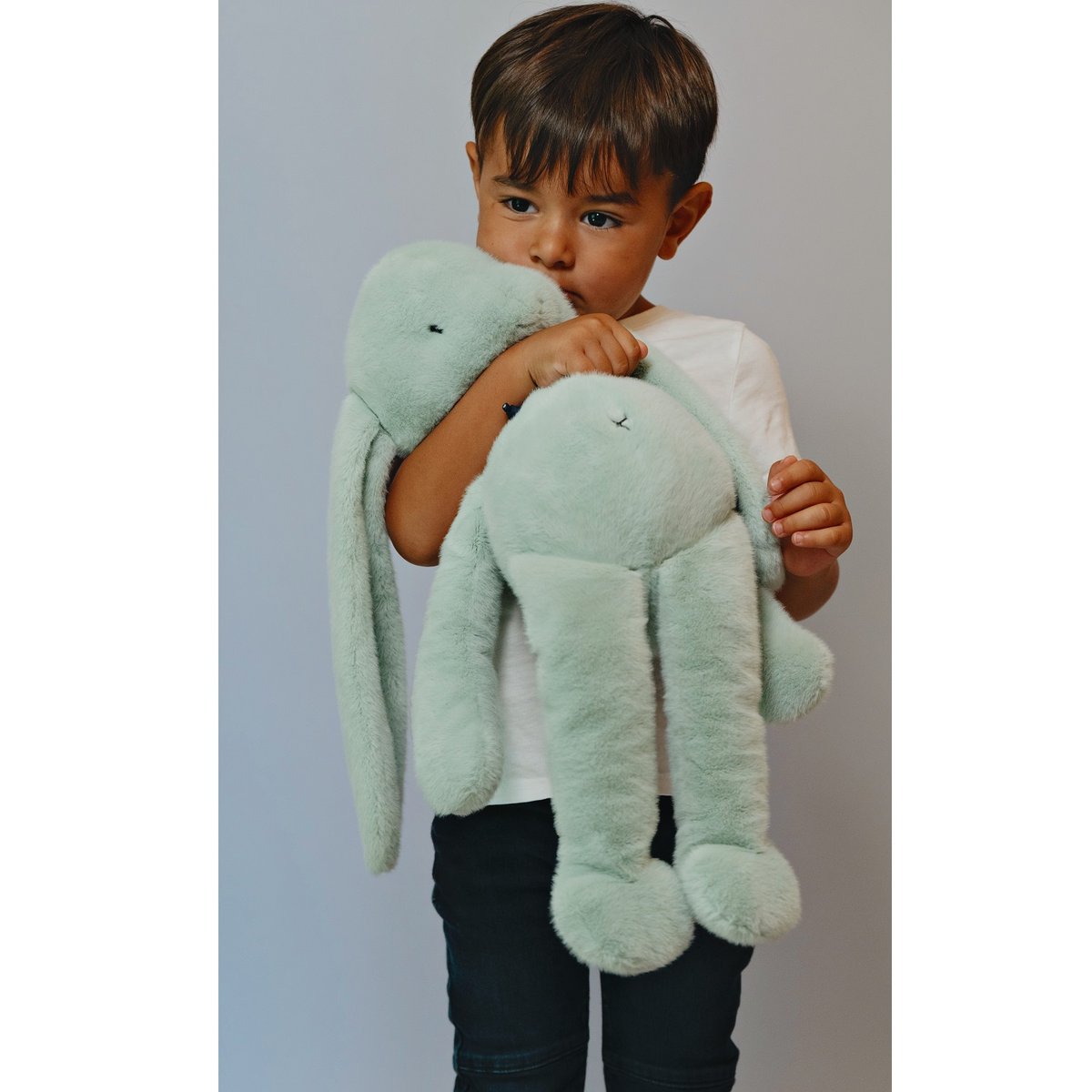 Peluche Lapin MELOE 56 cm vert sauge, MAILOU TRADITION