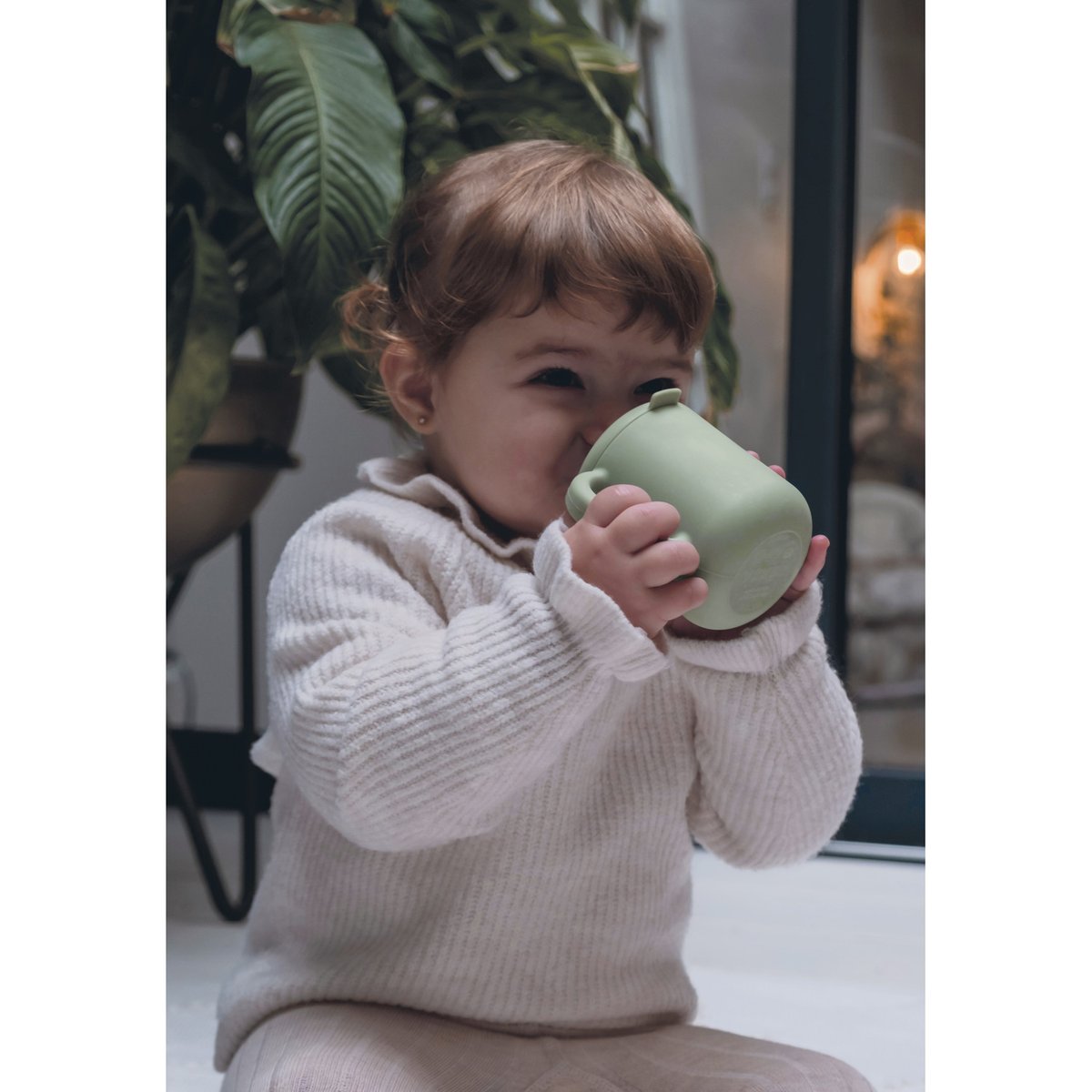 Tasse d'apprentissage en silicone vert sauge, BEABA