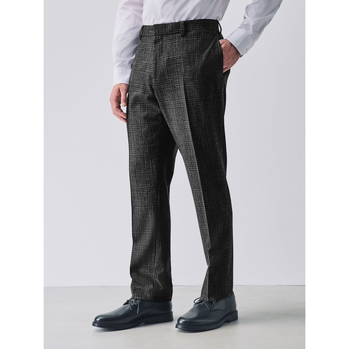 Pantalon de costume slim bouclé à carreaux gris anthracite, NEXT