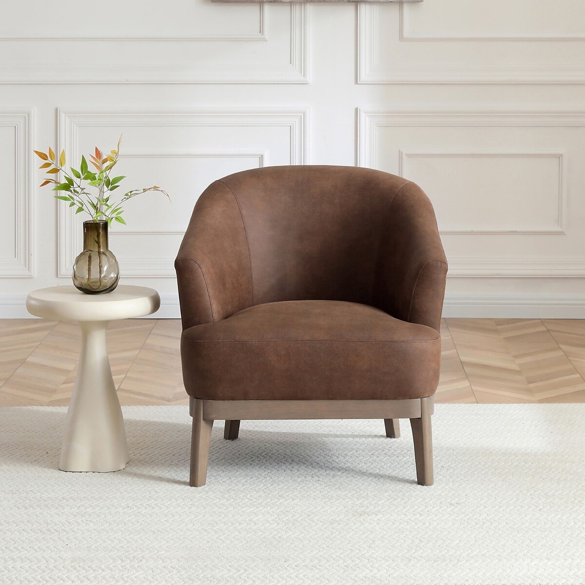 Eliana Faux Leather Tub Chair brown , ÉDITÉ