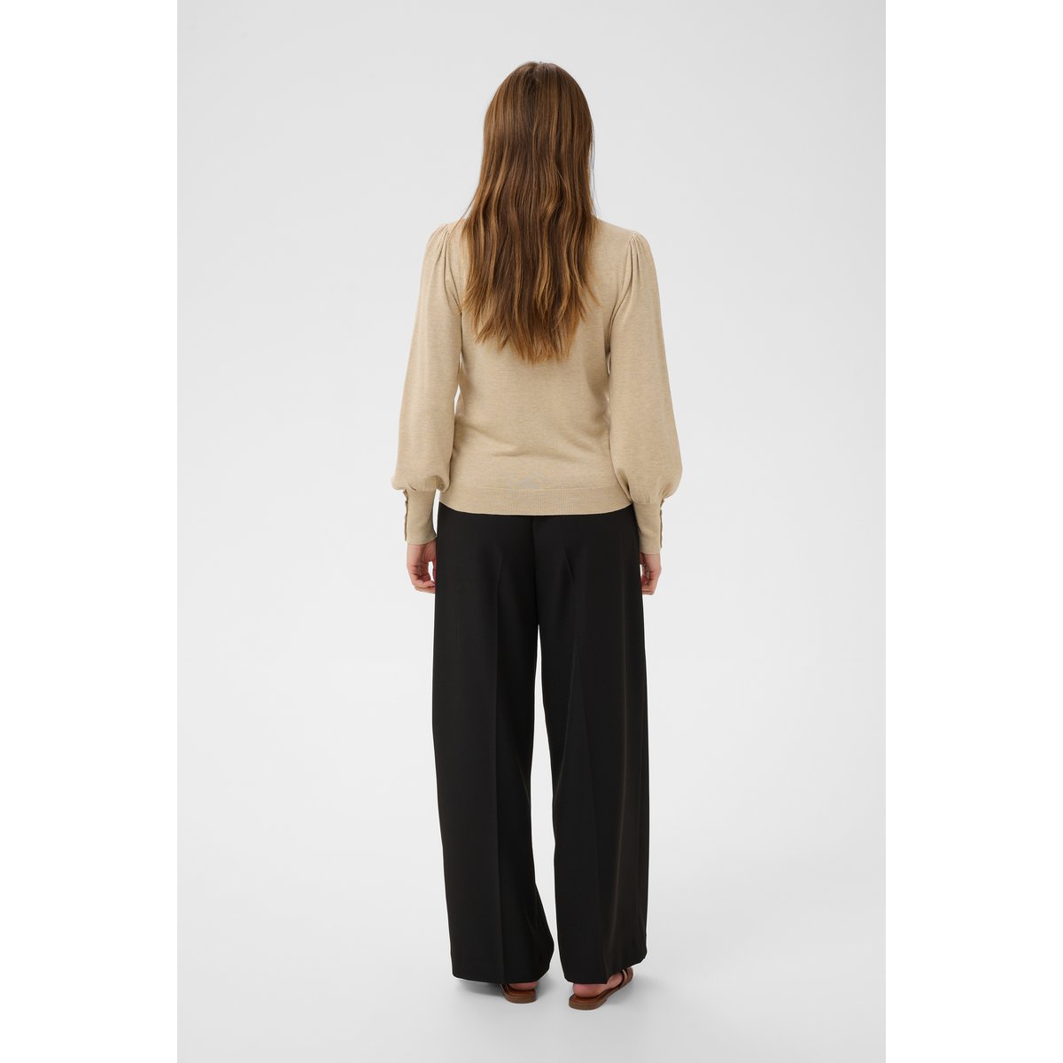 Pullover tricoté beige feather gray melange, KAFFE