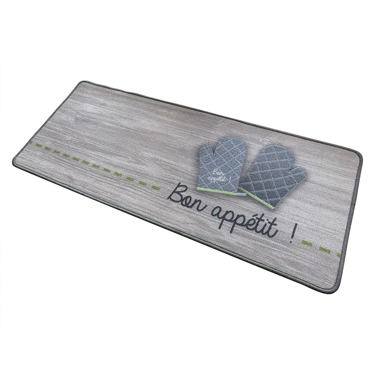 Tapis de cuisine motif bon appétit marron, CALICOSY