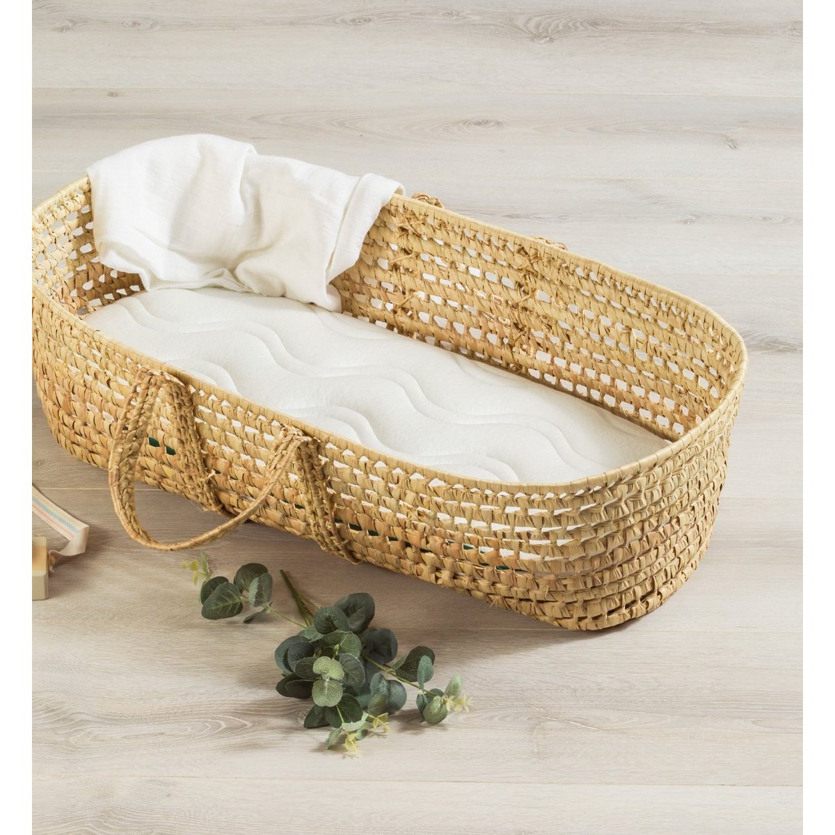 Housse de matelas berceau/landau, épaisseur 5cm - ALOE R blanc, KADOLIS