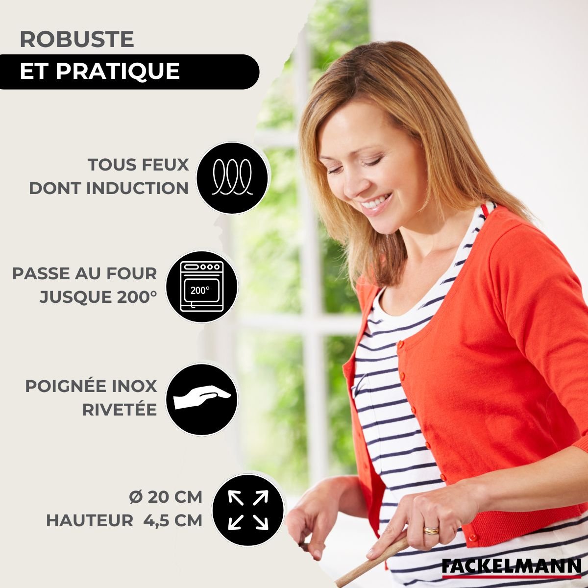 Poêle en inox 20 cm ETERNA inox, FACKELMANN