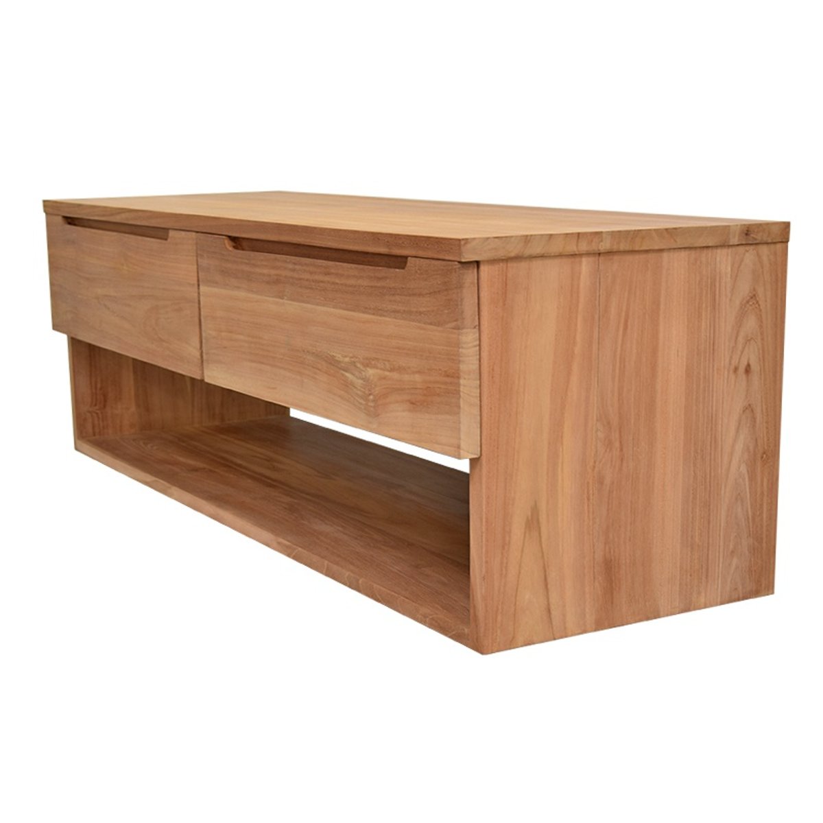 Meuble sous vasque suspendu en teck massif 140 cm - KHARTANE naturel, WILDWATER