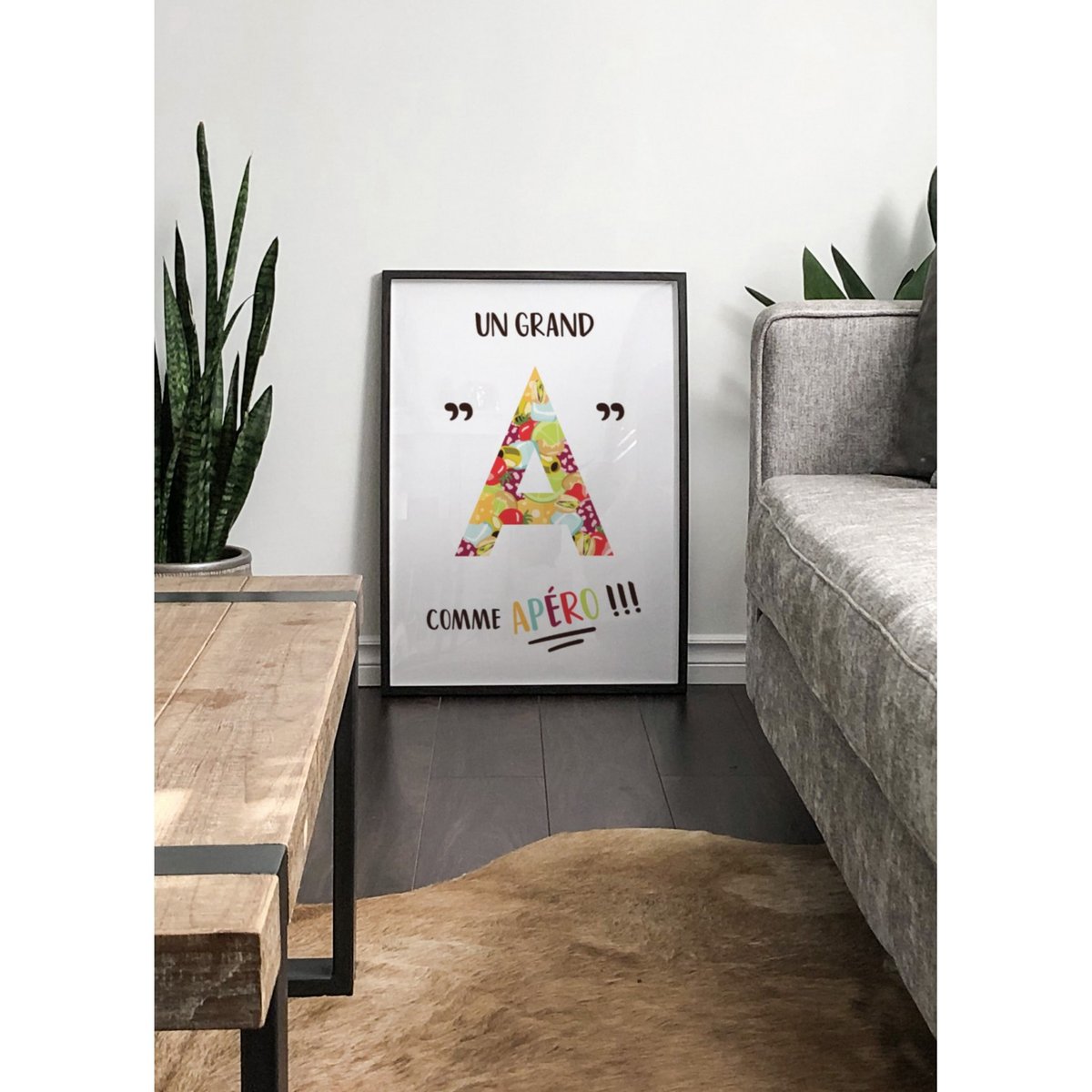Affiche 'Un grand A comme Apéro' blanc, L'AFFICHERIE