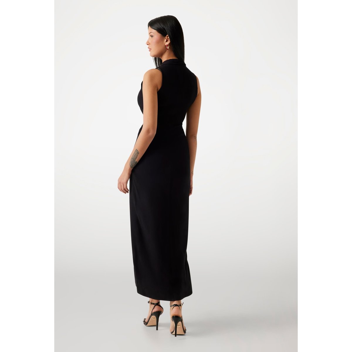 Robe Longue Boutonnée noir, GUESS