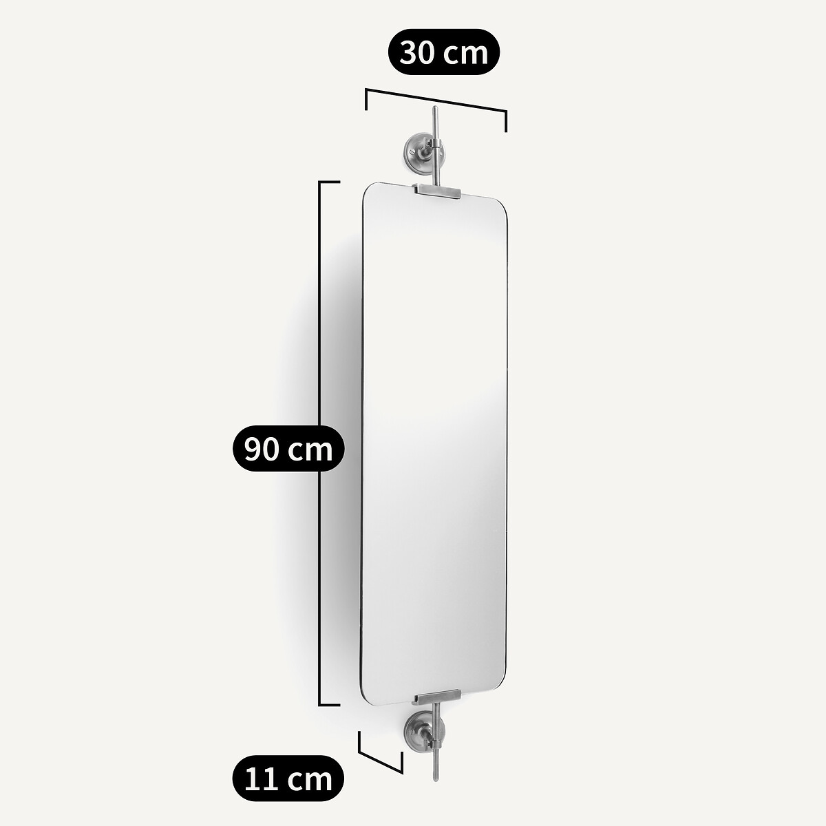 Cassandre 106.5cm Rectangular Swivel Mirror brass, AM.PM
