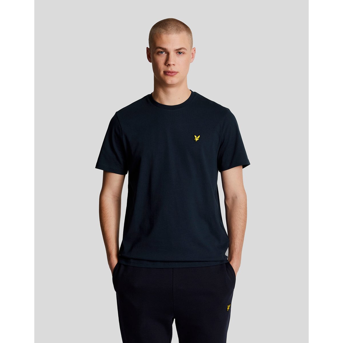 T-shirt en coton col rond bleu marine, LYLE & SCOTT