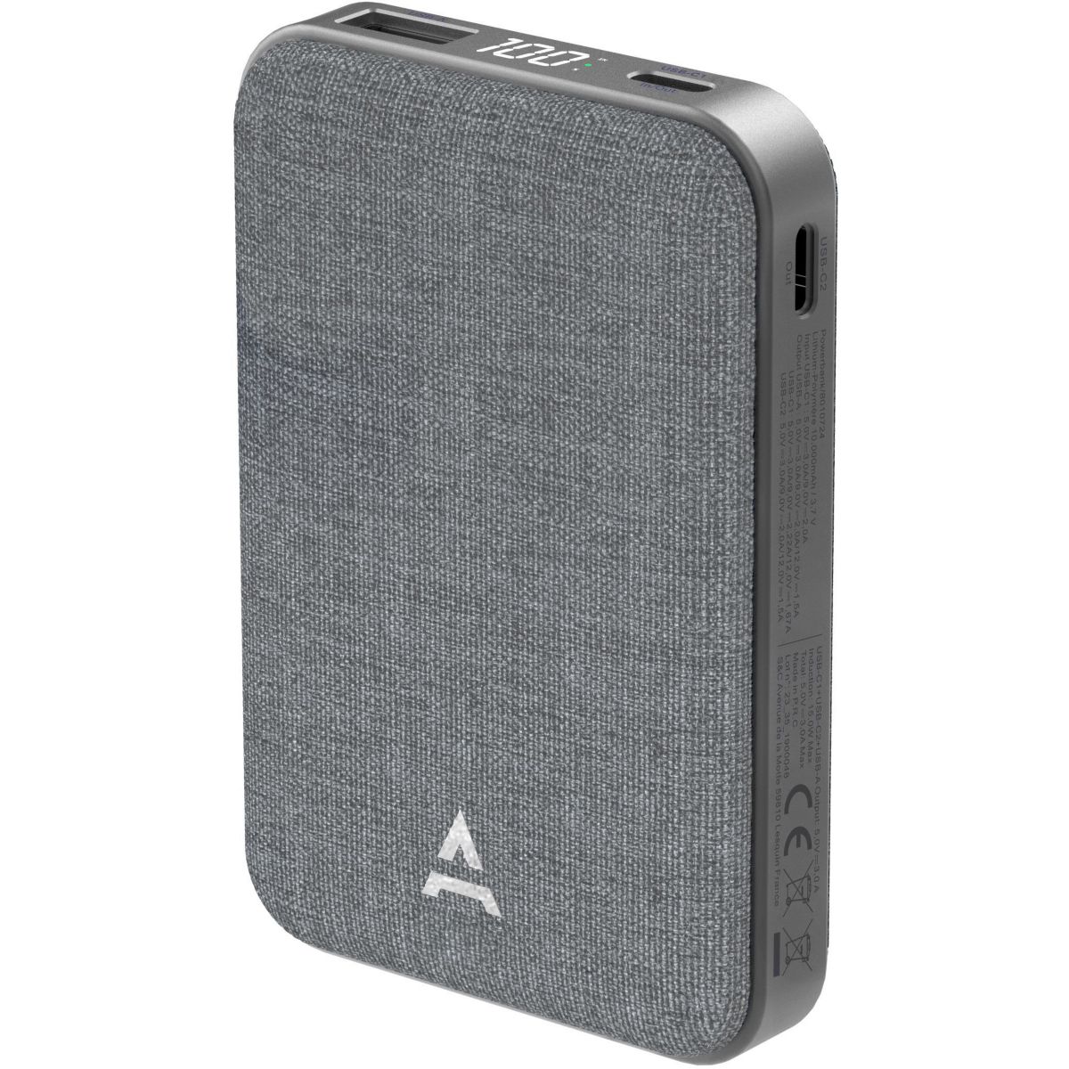 Pack Powerbank+Chargeur 30W+USB-C-Lightning couleur unique, ADEQWAT