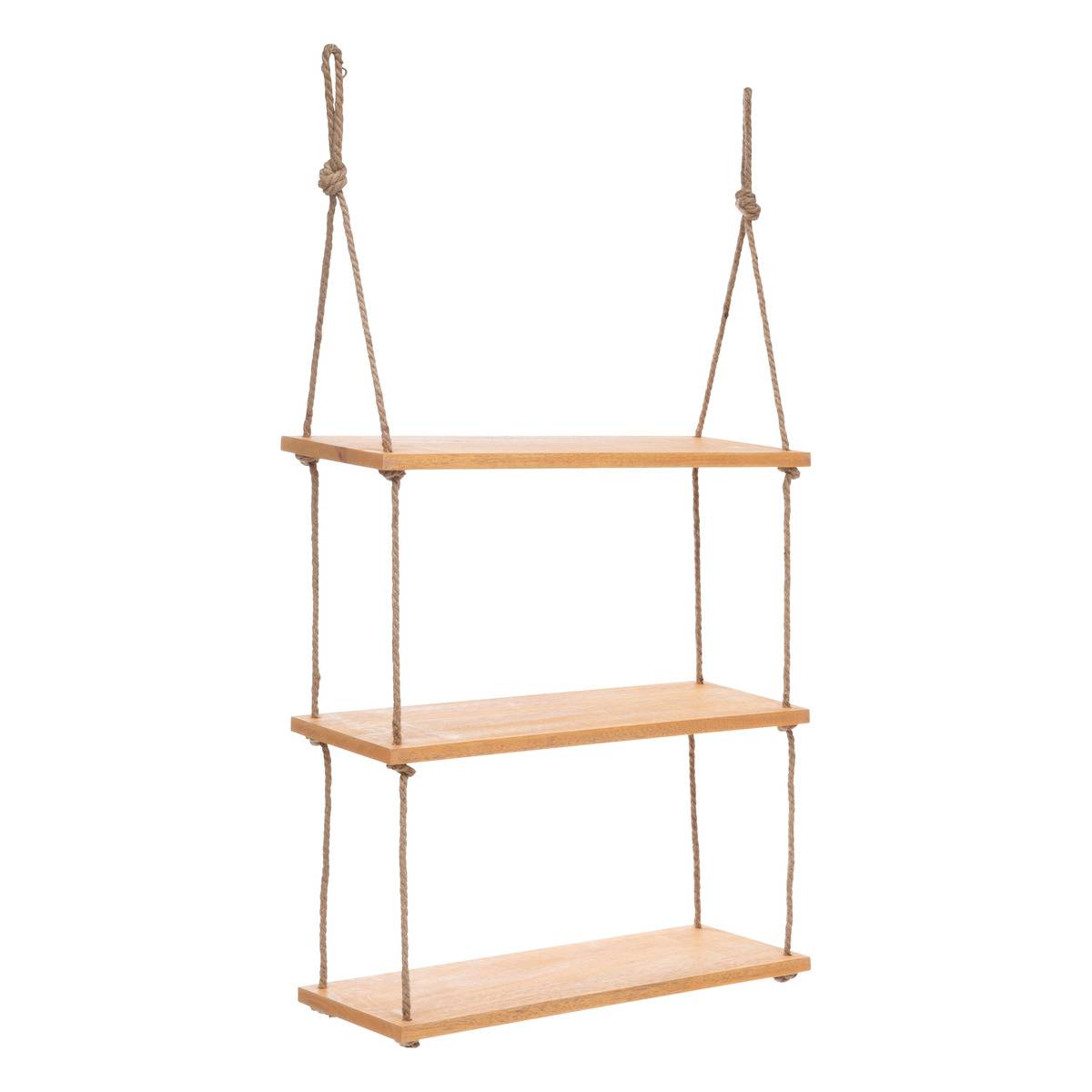 Étagère murale 3 tablettes en bois et corde BLAISE beige, ATMOSPHERA