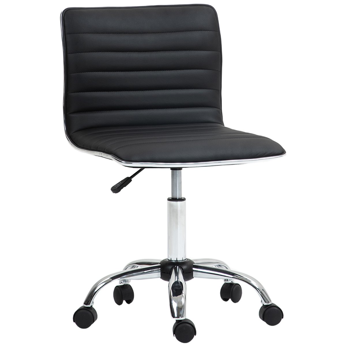 Chaise de bureau Revêtement synthétique Noir noir, HOMCOM