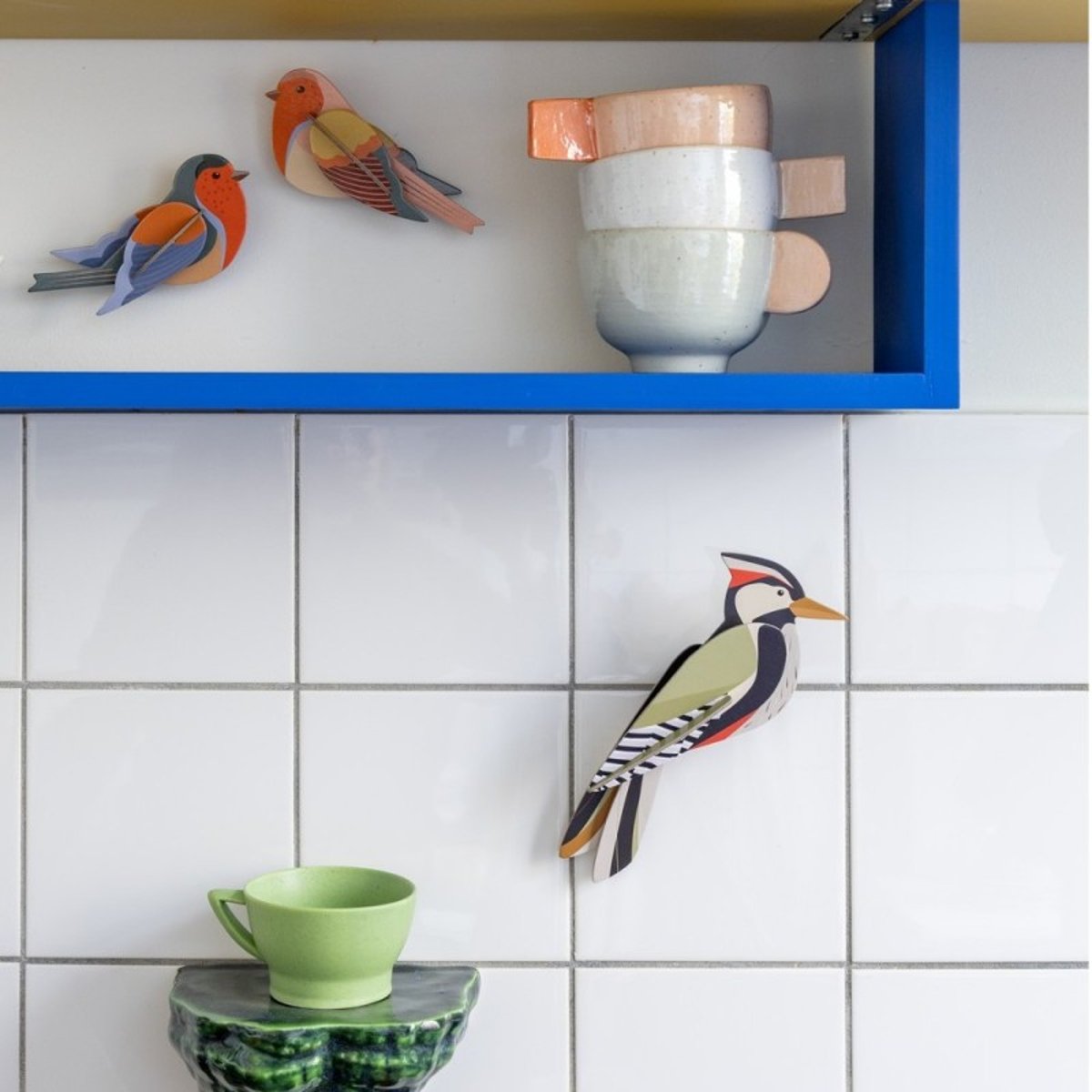 Oiseau décoratif carton pivert Woodpecker multicolore, STUDIO ROOF