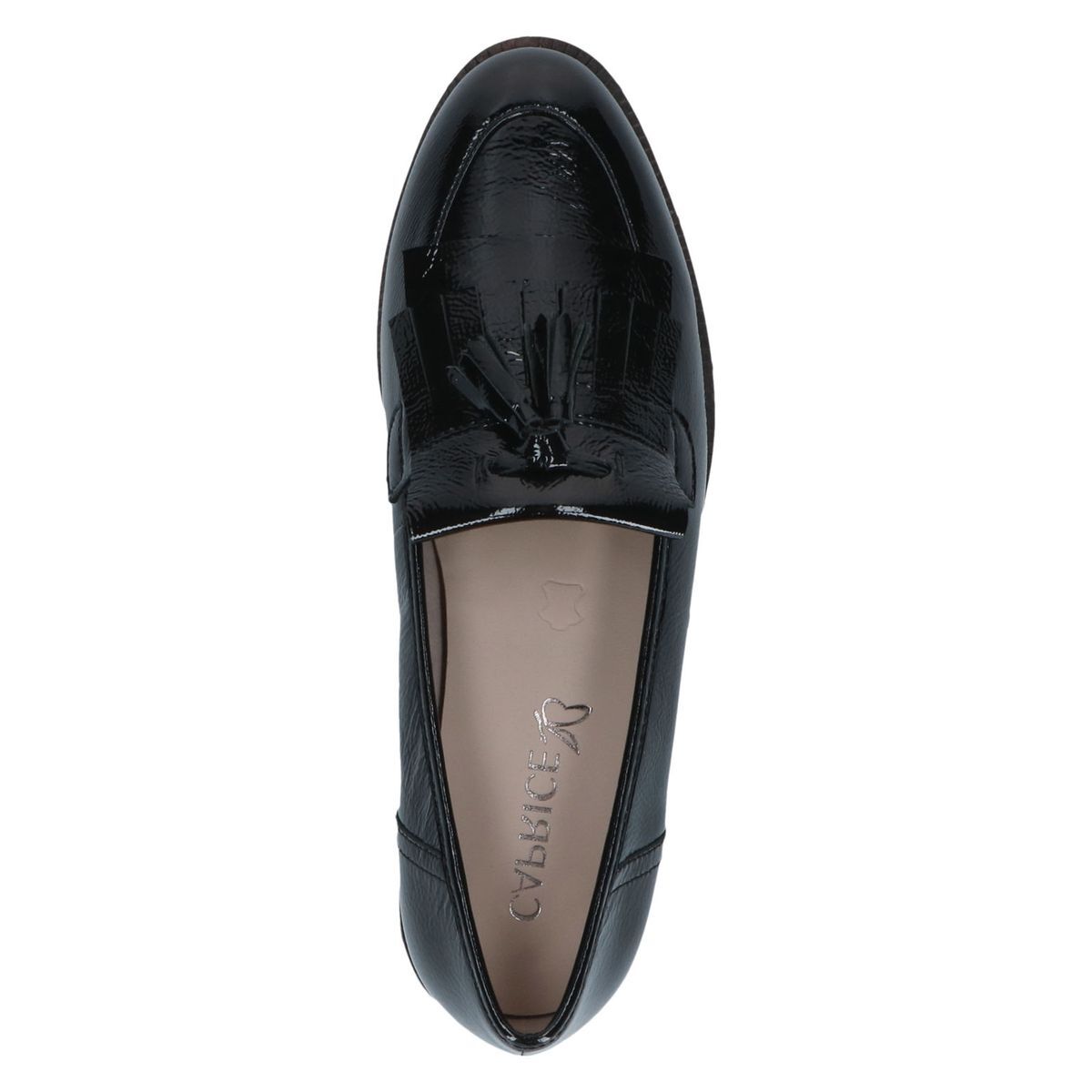 Slipper en cuir noir mat, CAPRICE