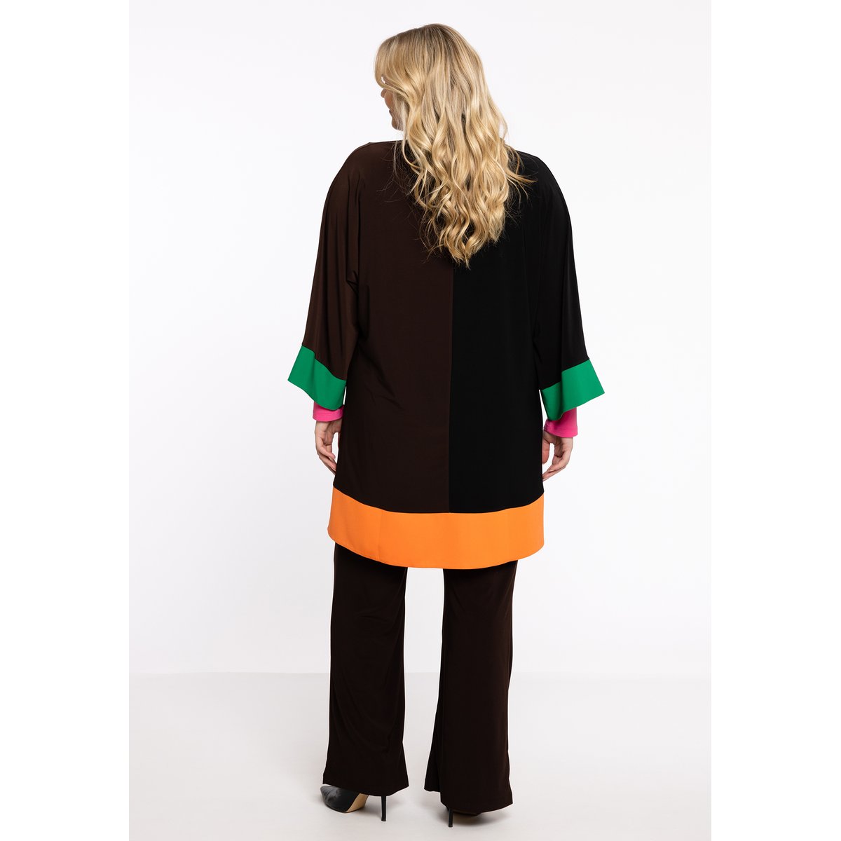 Gilet bloc de couleur marron, YOEK