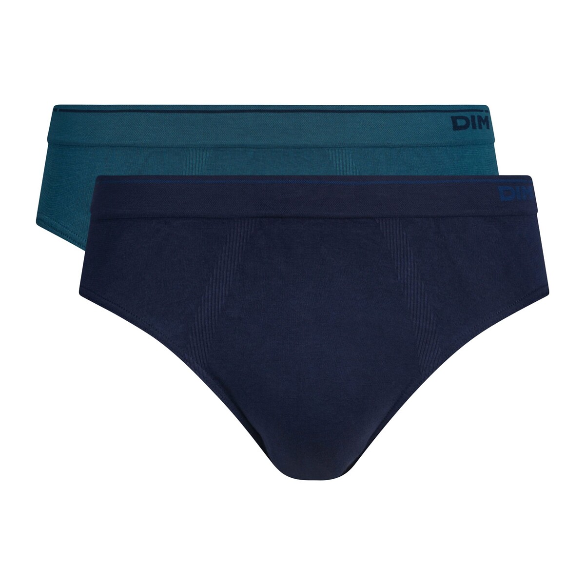 Lot de 2 micro-slips coton sans couture SEAMLESS bleu marine + bleu, DIM