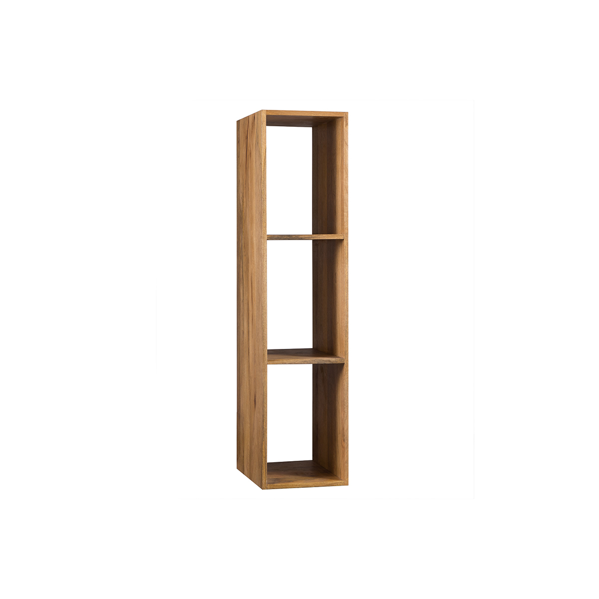 Étagère murale industrielle en bois manguier massif L28 cm YPSTER bois clair / noir, MILIBOO