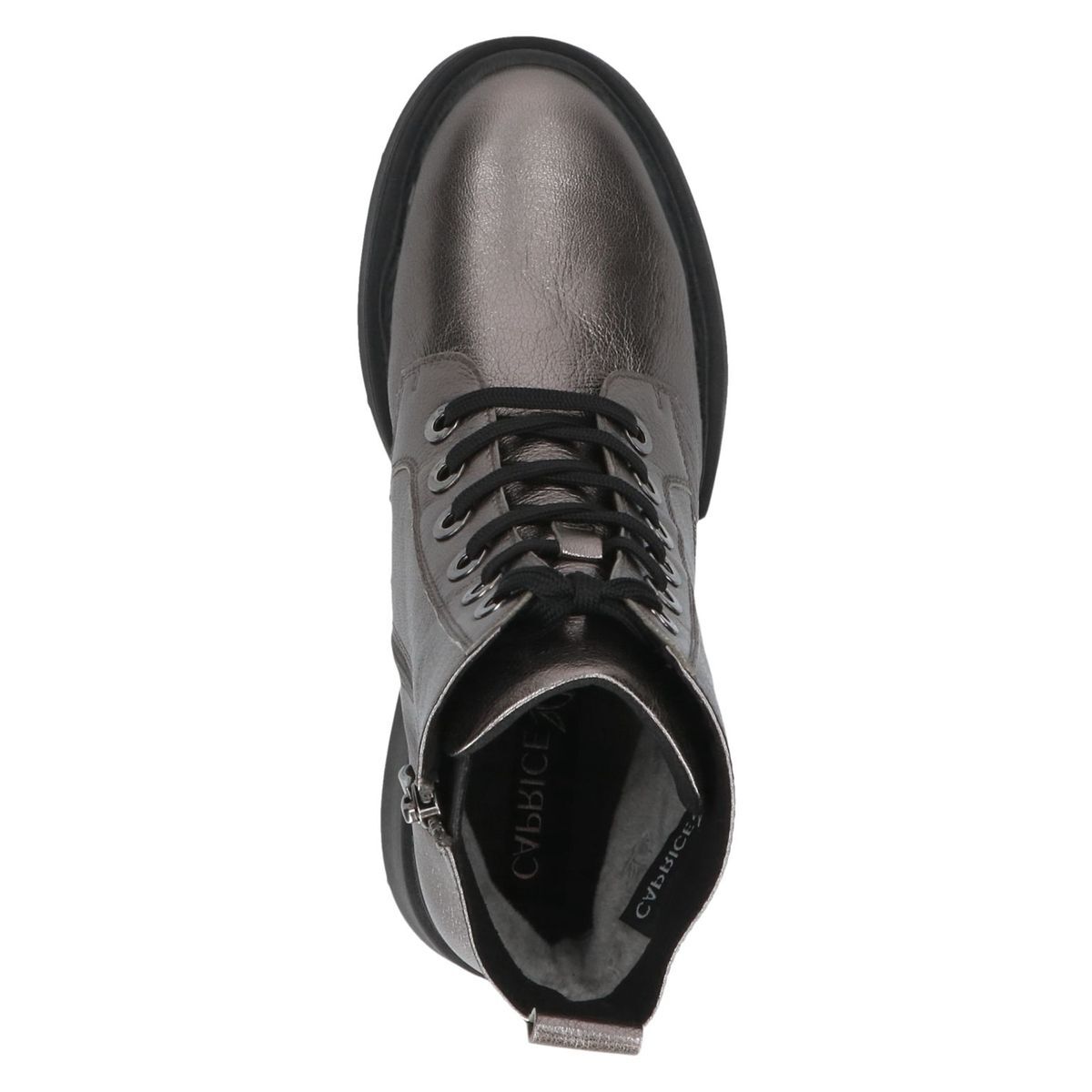 Bottine en cuir gris clair combiné, CAPRICE