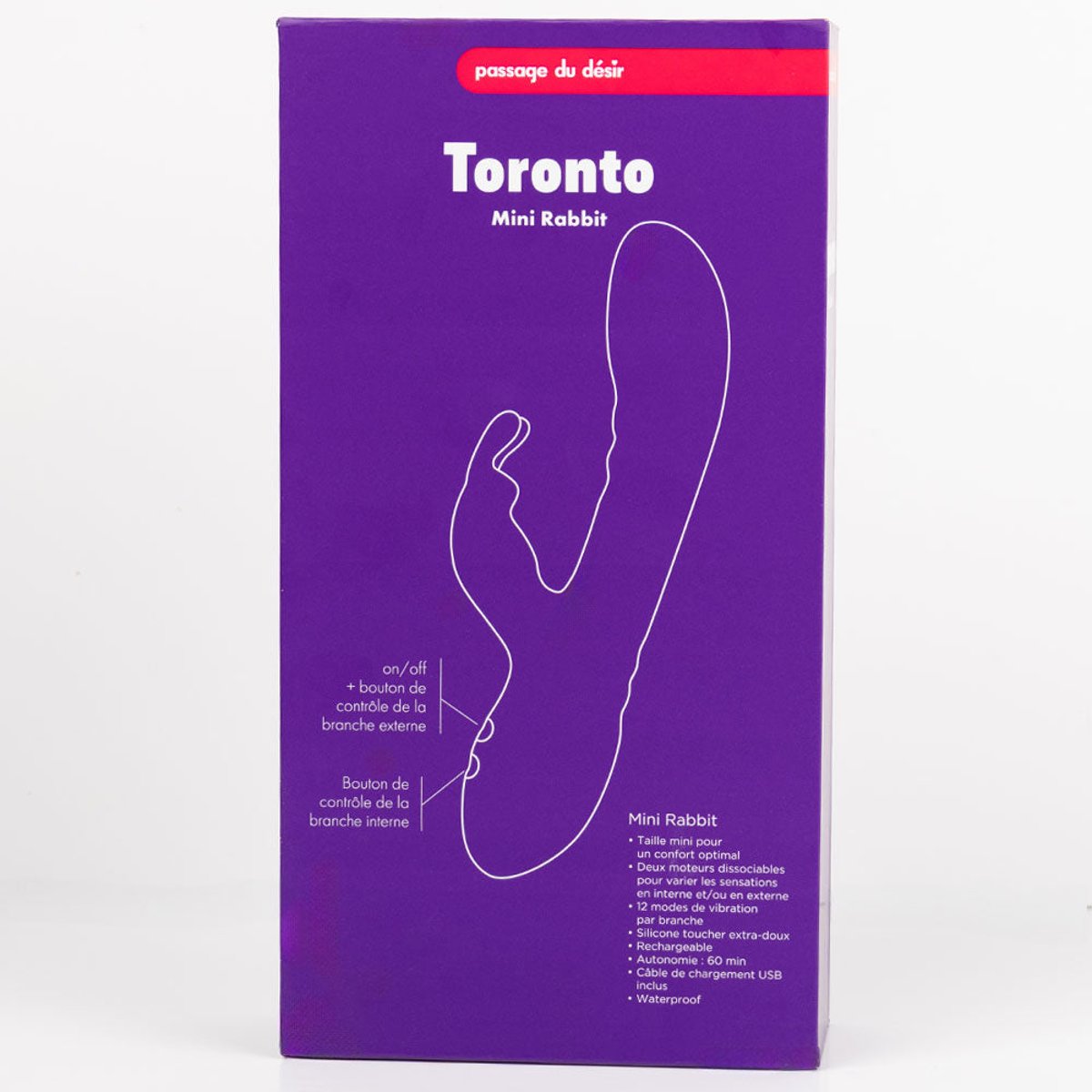 Vibromasseur Mini Rabbit Toronto violet, PASSAGE DU DESIR