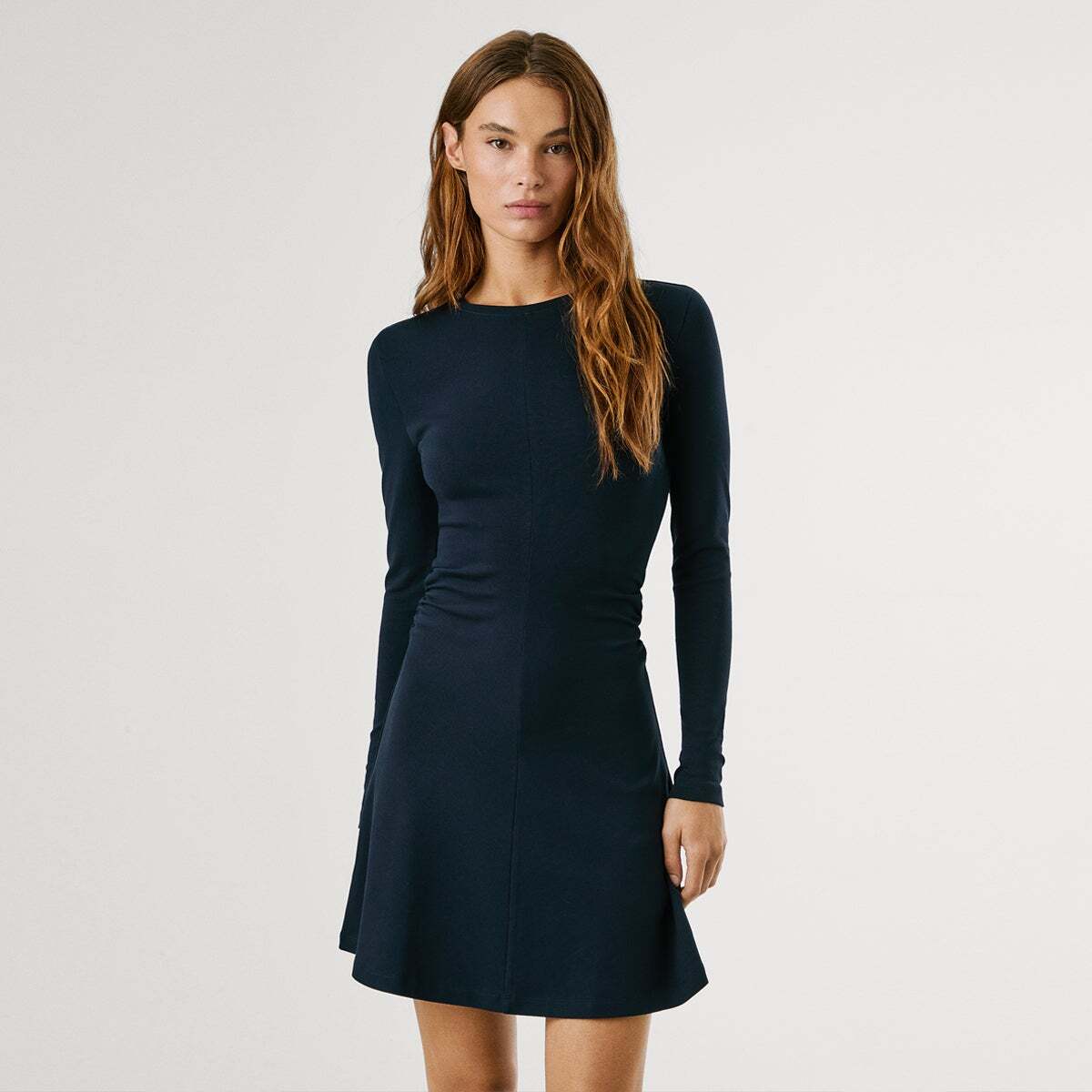 Robe Courte À Col Rond bleu dulwich, PEPE JEANS