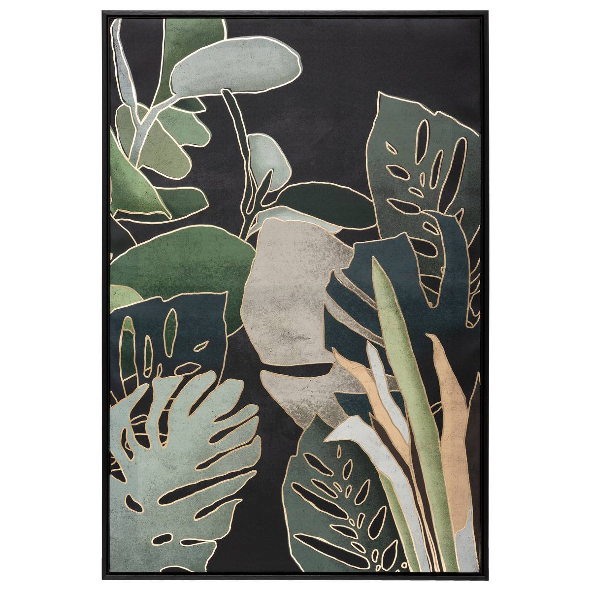 Toile imprimée encadrée motif jungle EMMA multicolore, ATMOSPHERA