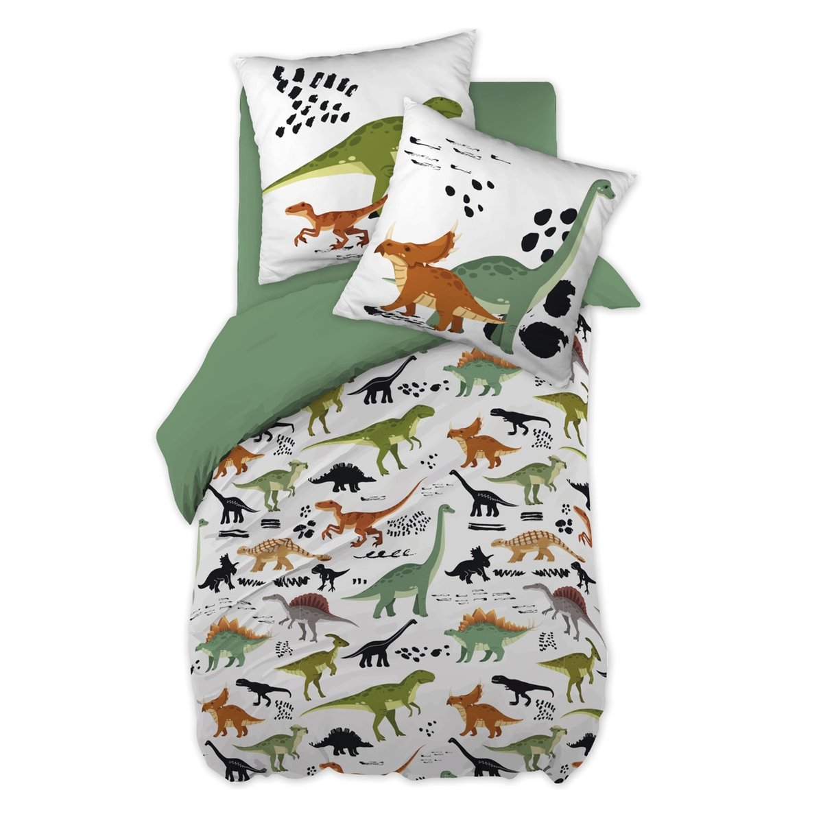 Parure Housse de couette Collection Dinosaure vert, EDEN