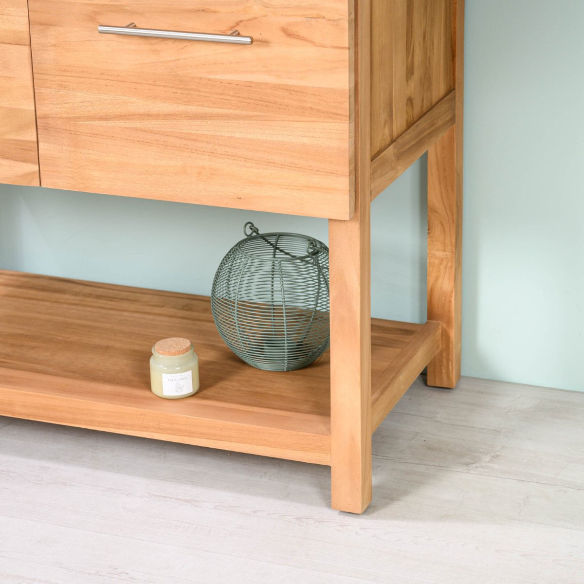 Meuble sous vasque en teck Bagster 80cm naturel, WANDA COLLECTION