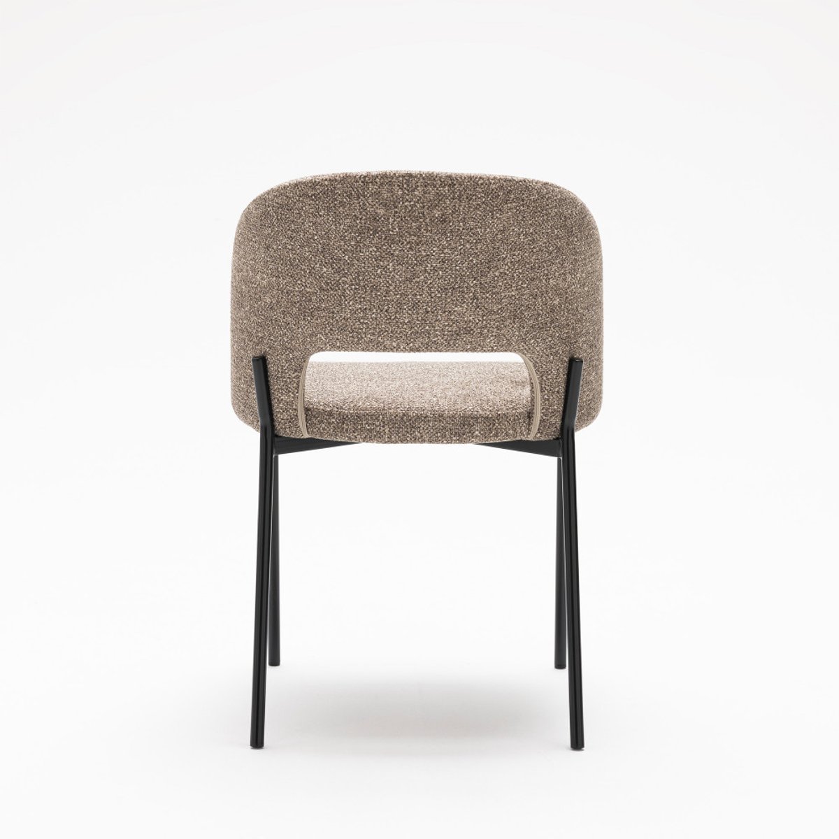 Lot de 2 chaises en tissu et métal- SOREN marron chiné, DRAWER