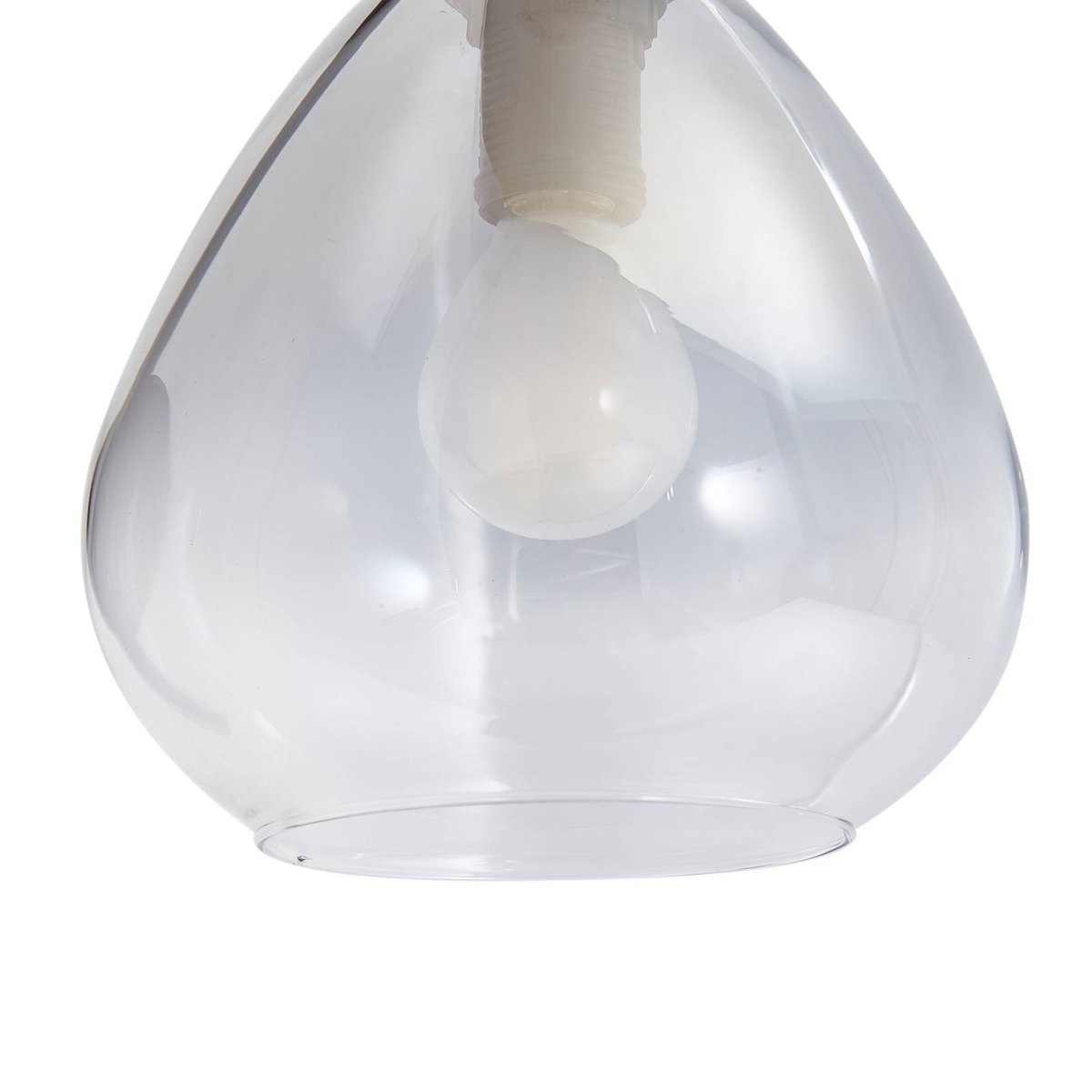 Applique en verre moderne, Pendura gris fumée, noir mat, LINDBY