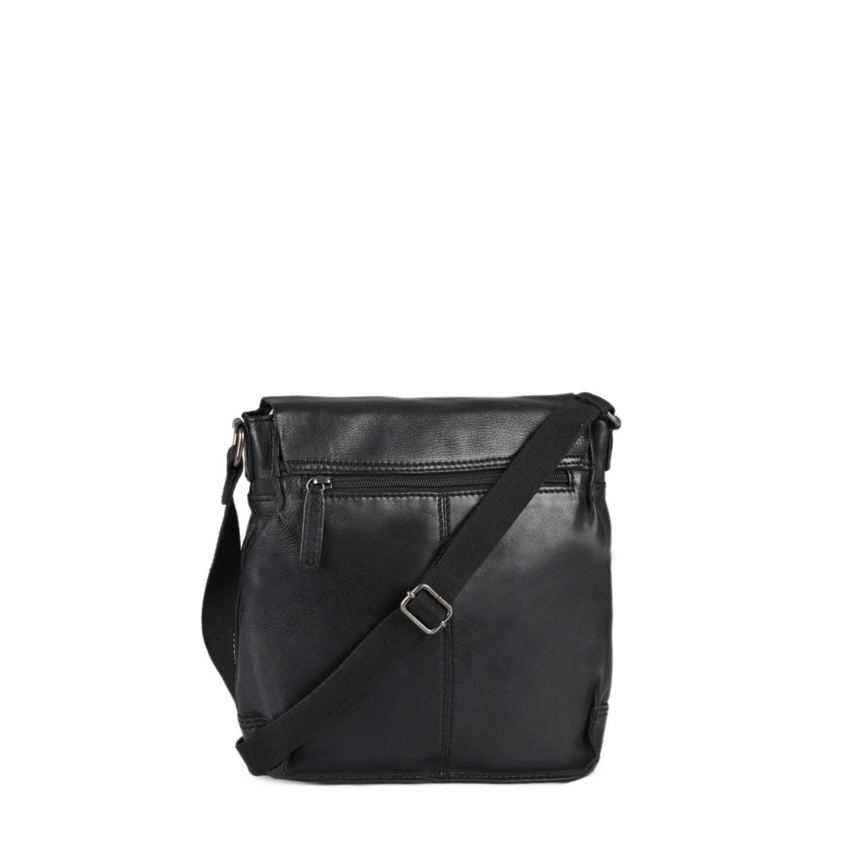 Sac bandoulière Traveler cuir black, BASILIC PEPPER