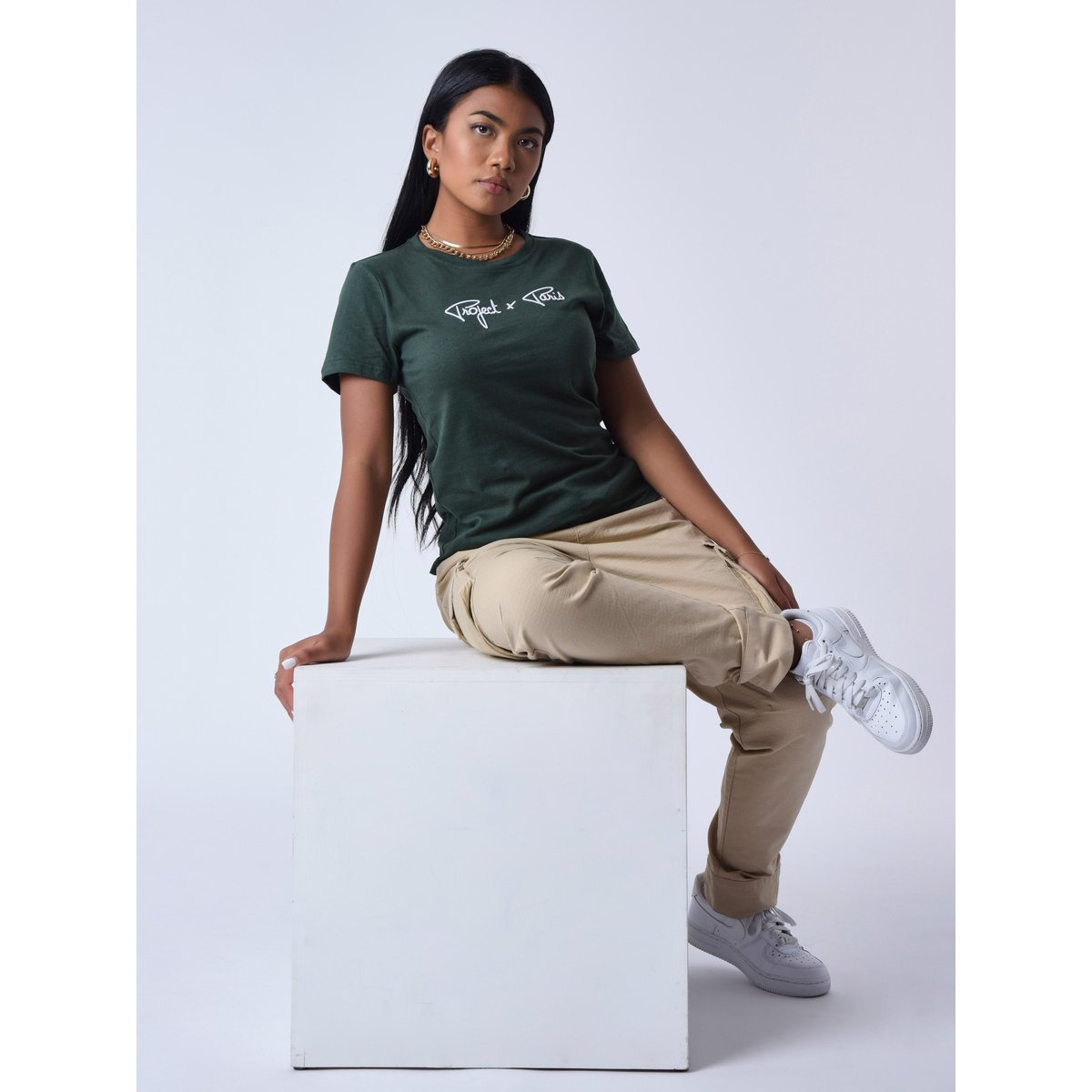 T-shirt femme Signature vert, PROJECT X