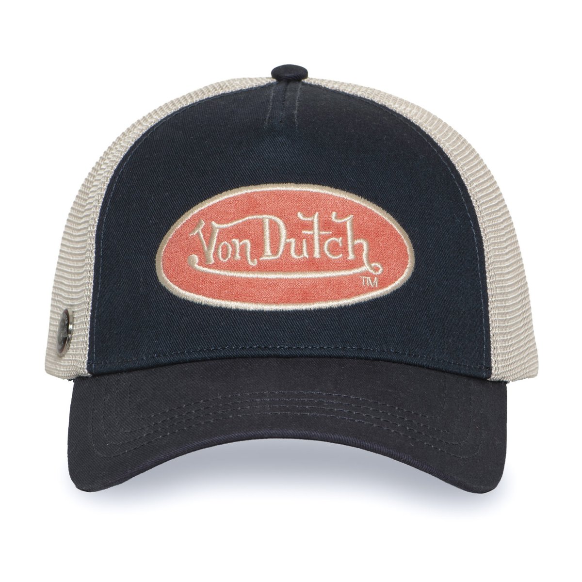 Casquette trucker TERRY bleu foncé/beige/rose, VON DUTCH