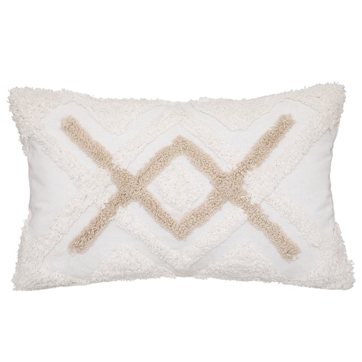 Housse de coussin tufté 30x50 blanc, ATMOSPHERA