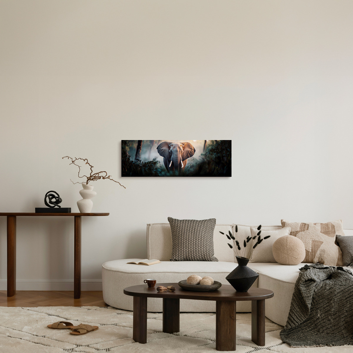 Tableau Sur Toile Éléphant En Forêt ANIMAUX tableaux sur toile-gris, CEANOTHE