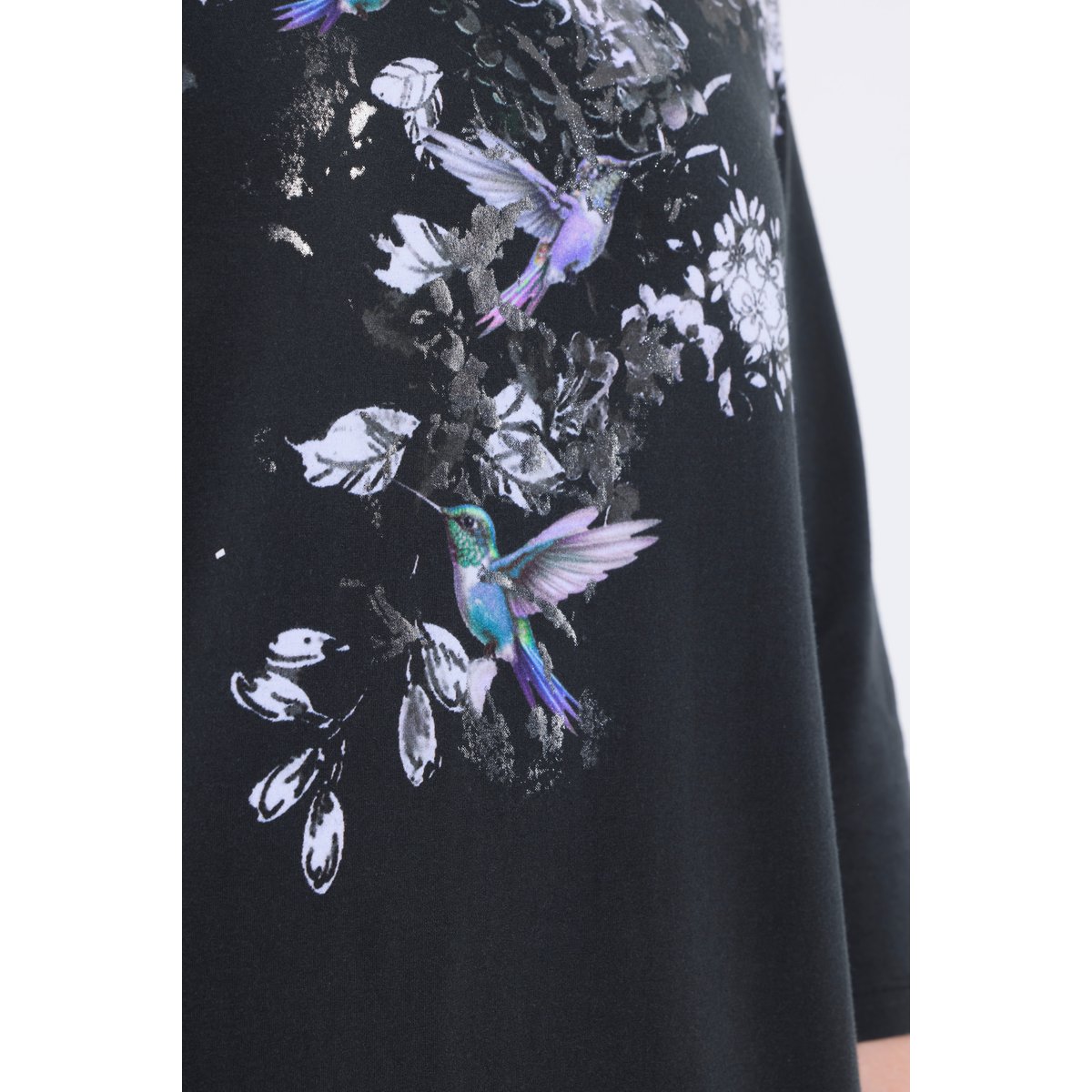 T-shirt en coton Pima noir, ULLA POPKEN