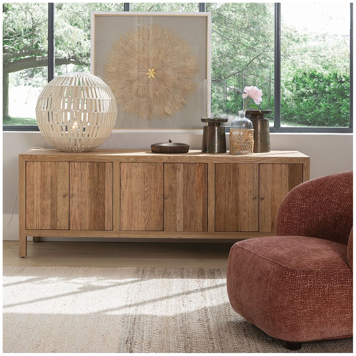 Décoration murale FLEUR en plumes - Écru beige, BLANC D’IVOIRE