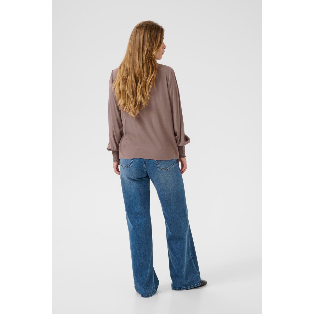 Blouse à manches longues beige deep taupe, KAFFE
