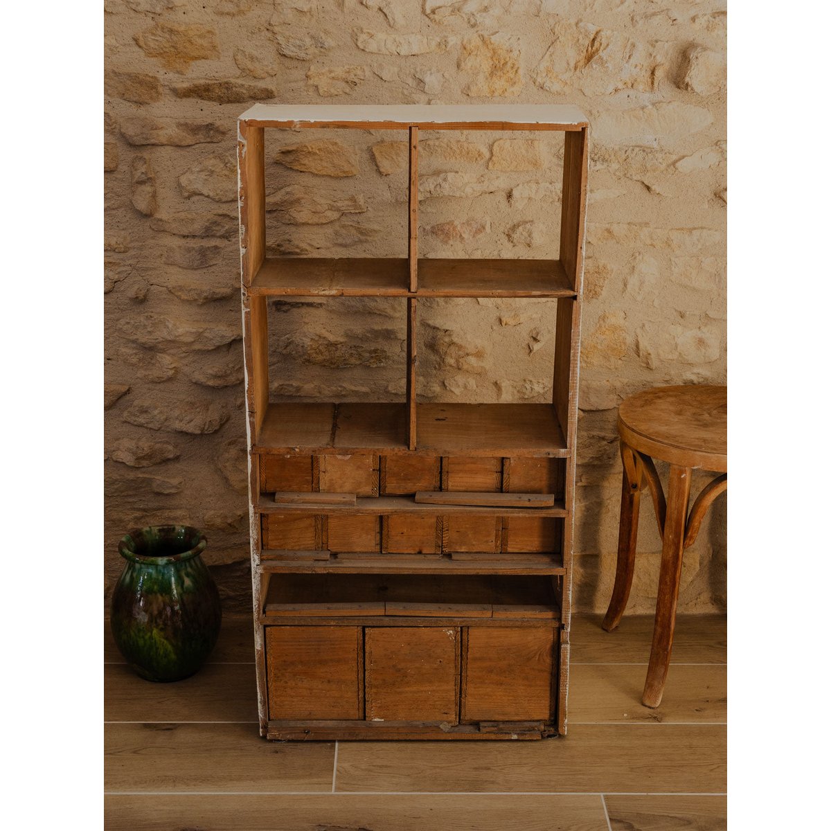 Petit meuble de métier en bois Fernand N°369 - Bon état blanc, DEBONGOUT