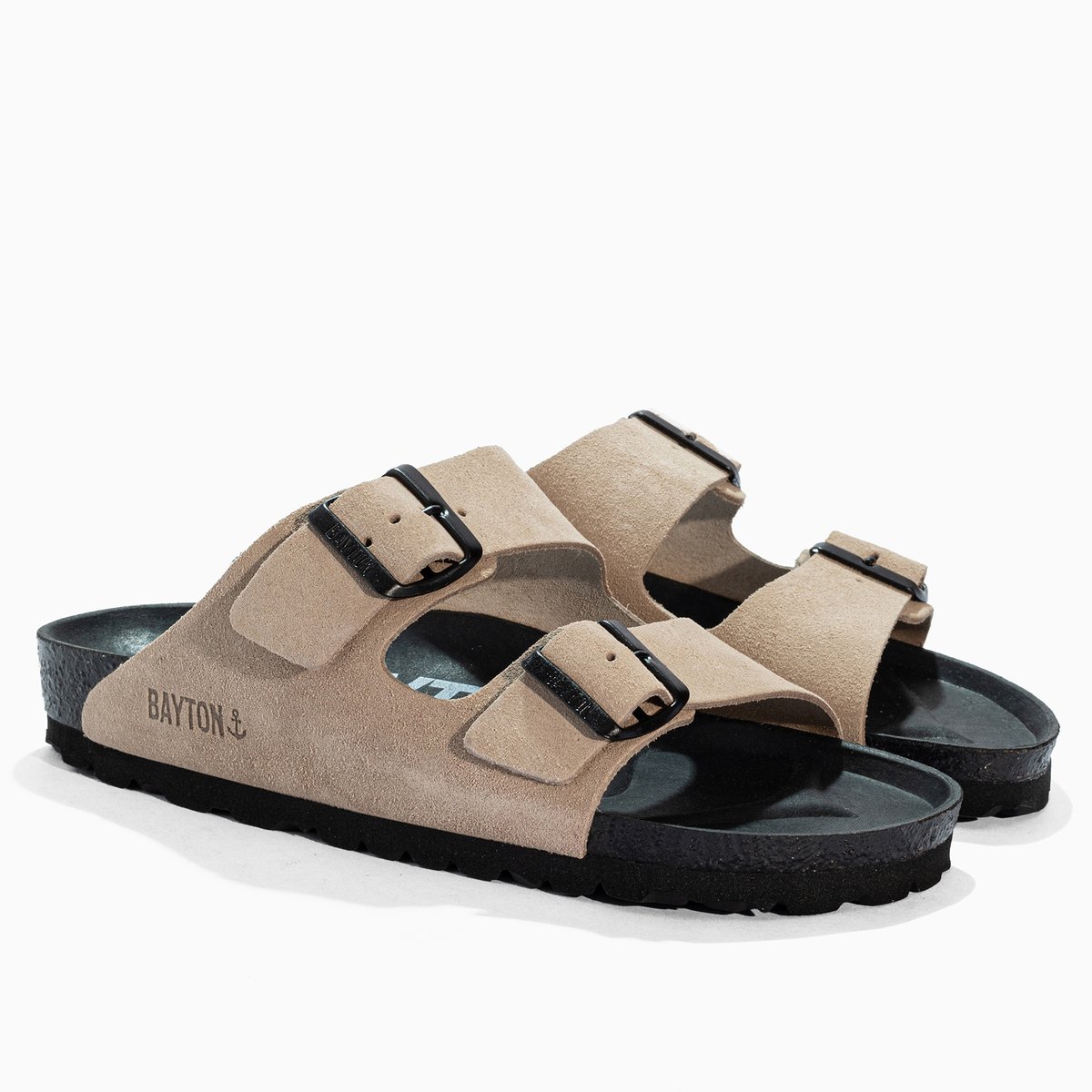 Sandales en cuir suédé ATLAS beige, BAYTON