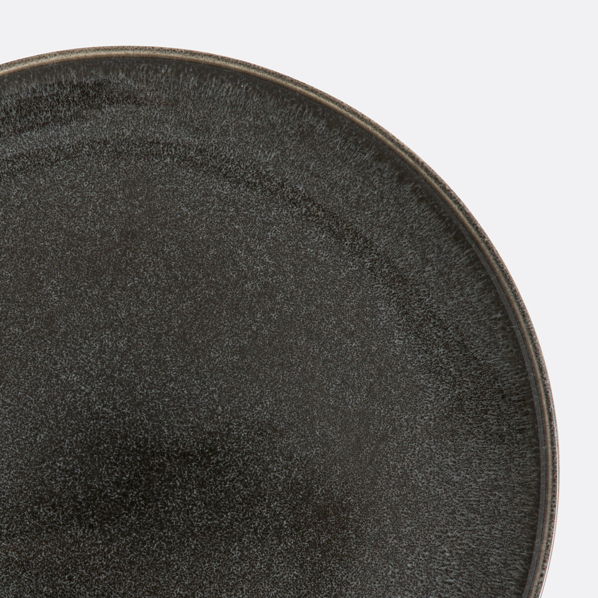 Set of 6 Onda Sandstone Plates charcoal grey, LA REDOUTE INTERIEURS