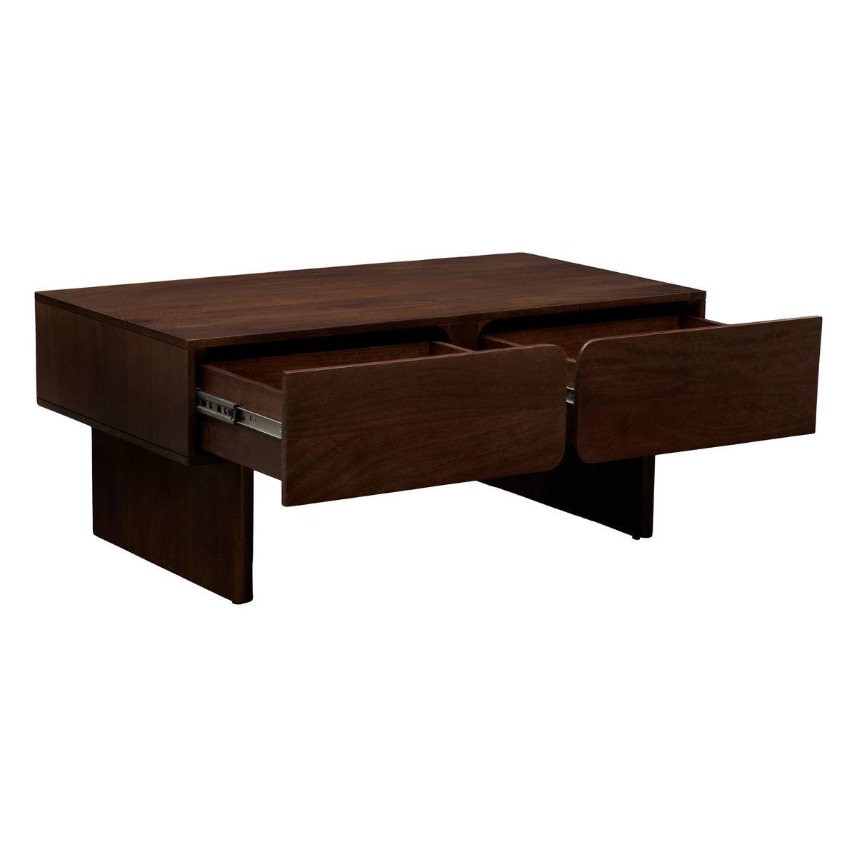 Table basse rectangulaire avec 2 tiroirs en manguier NYERO marron, ATMOSPHERA