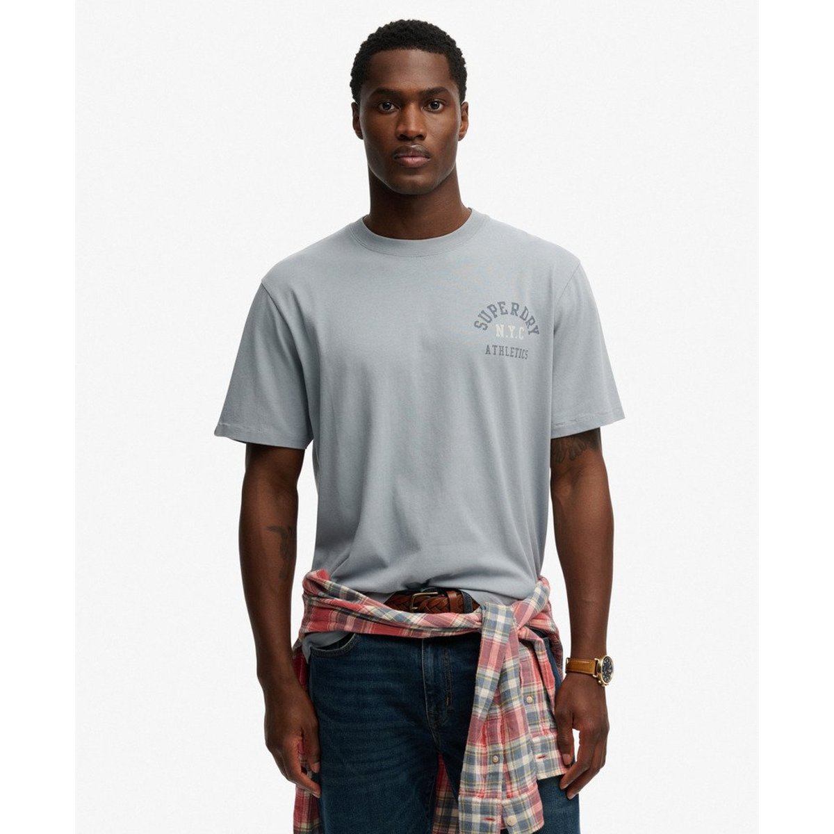 T-shirt Athletic Essentials denim délavé, SUPERDRY
