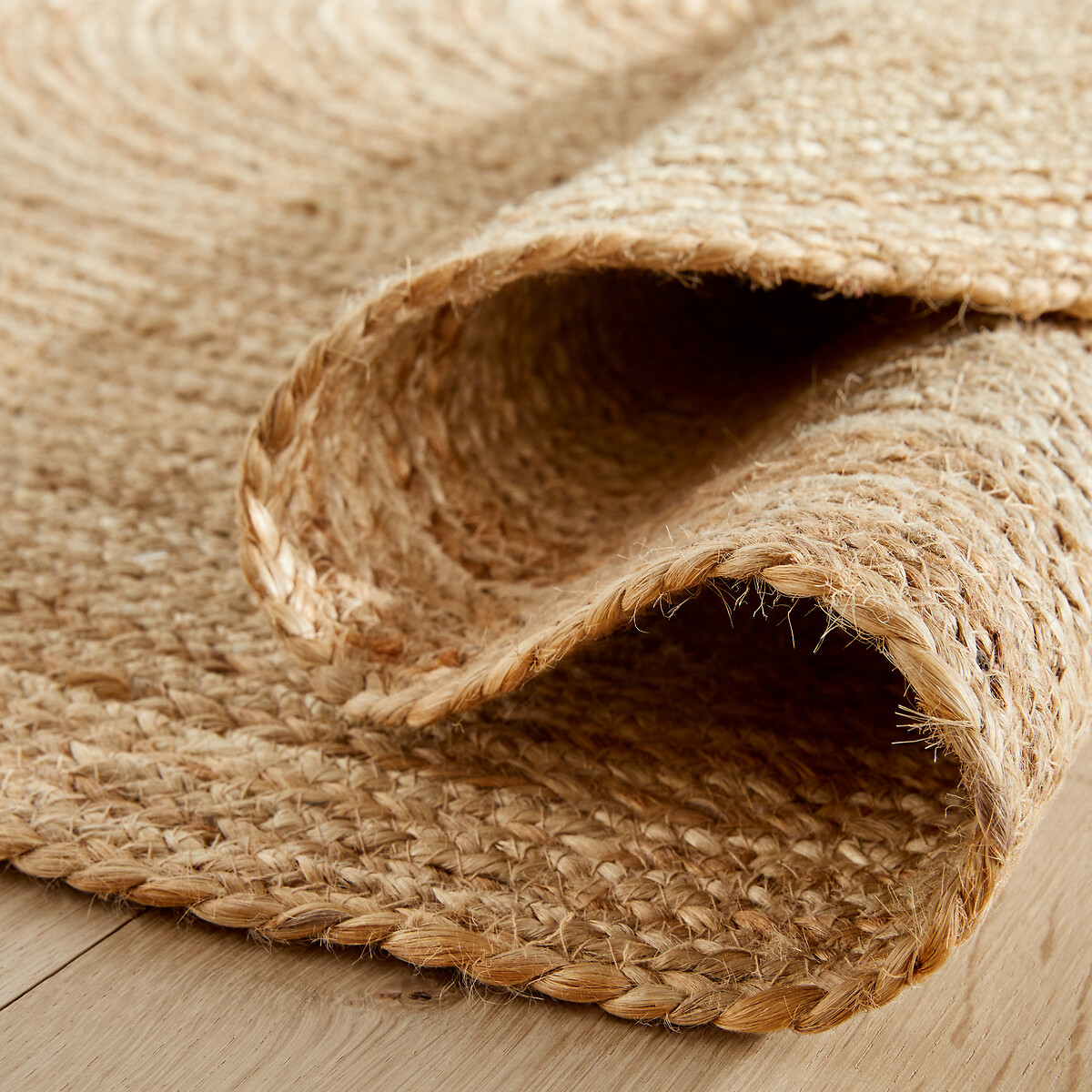 Teppich Hempy, Jute, handgeflochten, rund Ø 160 cm natur, AM.PM