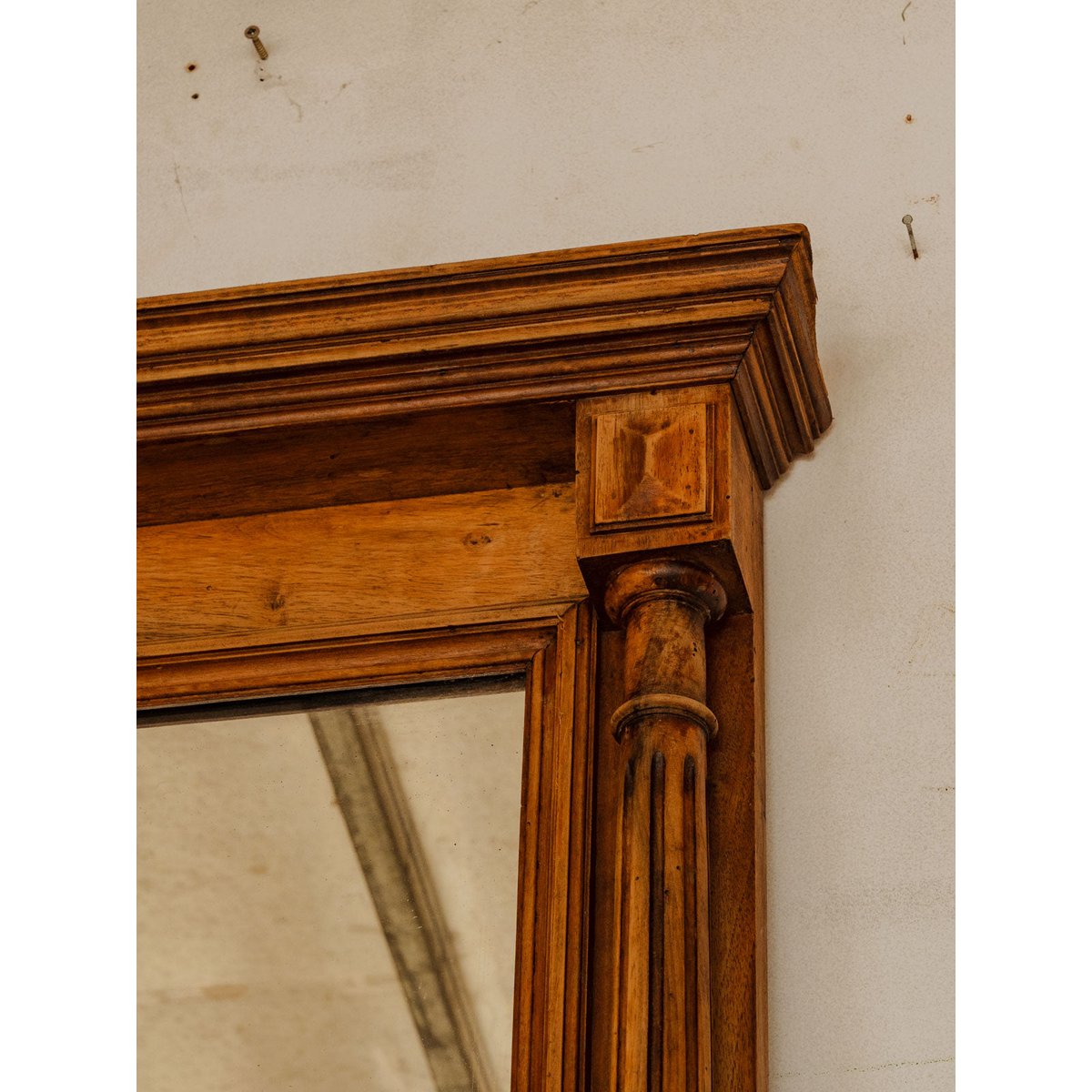 Grand miroir en bois Georges N°1461 - Bon état bois foncé, DEBONGOUT