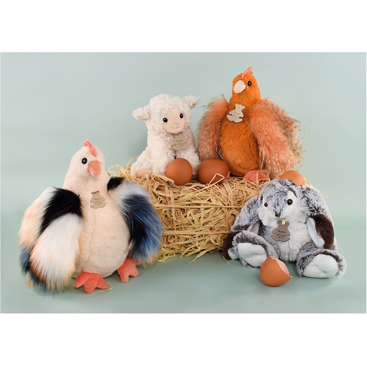 Peluche poulette petit modèle 20 cm orange, HISTOIRE D'OURS