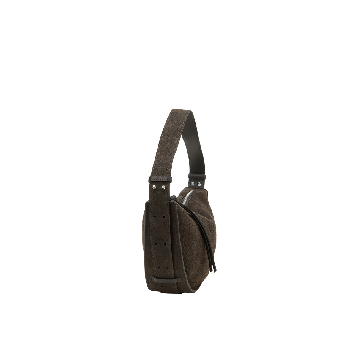 Sac à bandoulière modèle Aami moyen en cuir velours souple marron foncé, MARC O'POLO