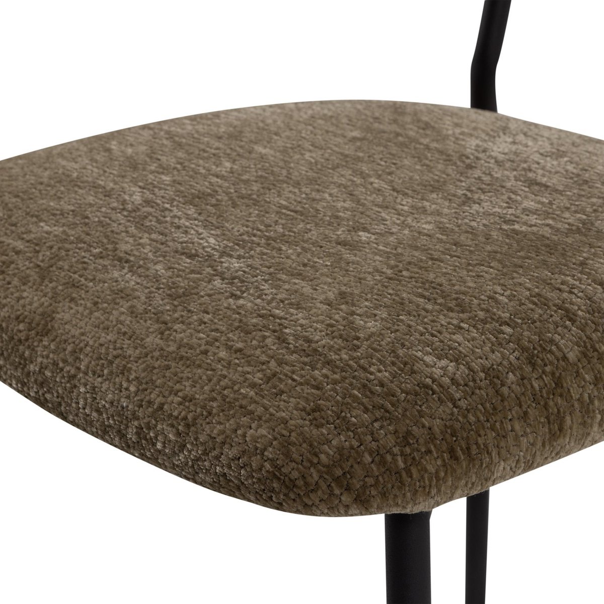 Lot de 2 fauteuils de table en chenille KJELD vert, WOOOD