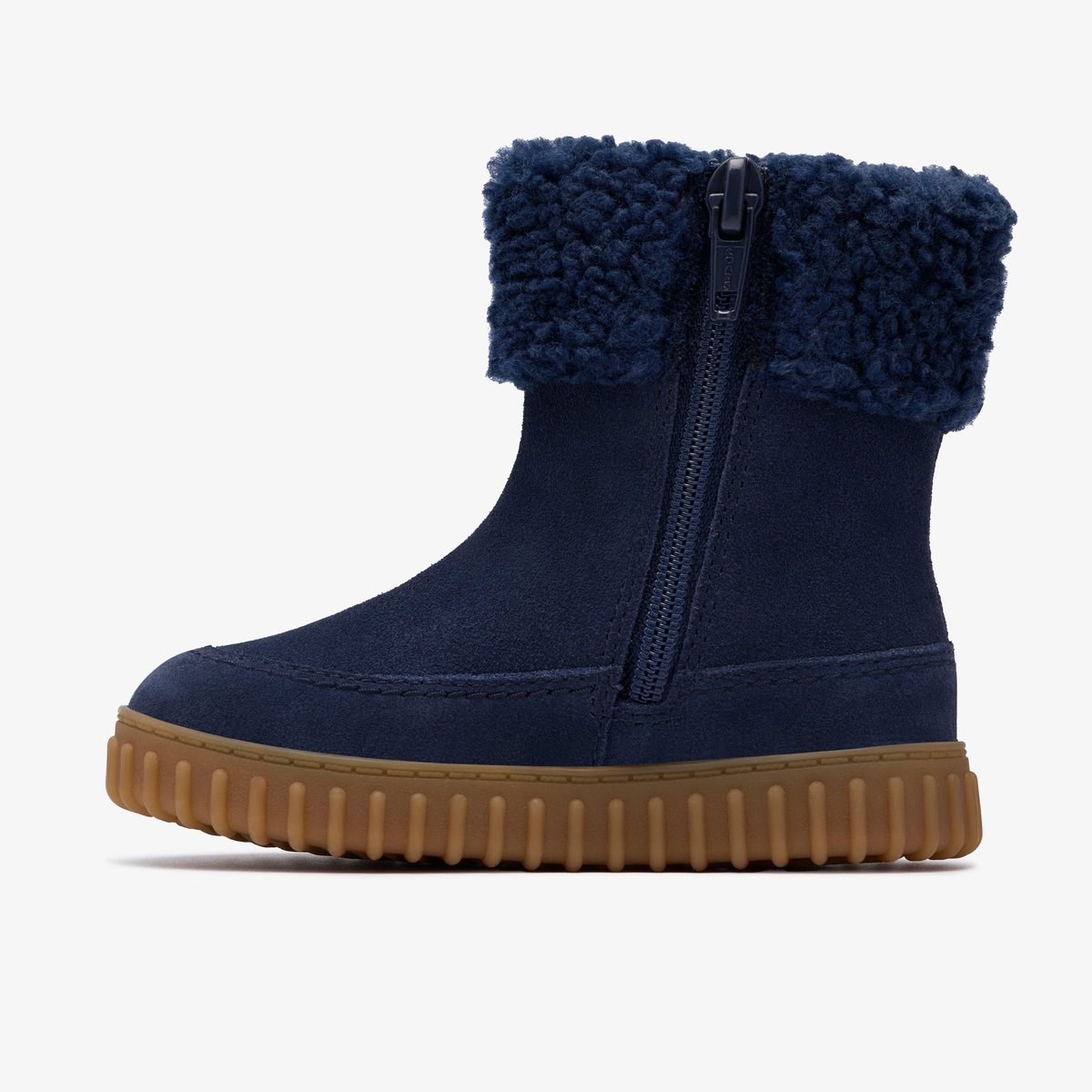 Boots Suède Coupe Large COVE SNUG T bleu, CLARKS