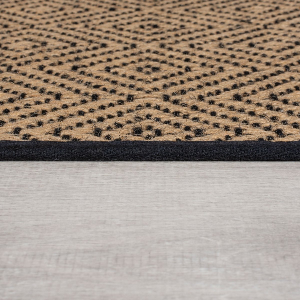 Tapis geometric en jute DIAMOND noir, FLAIR RUGS