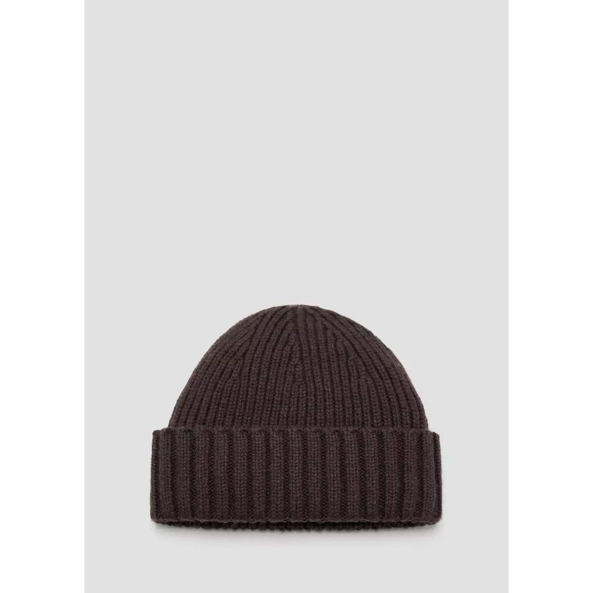 Bonnet en mélange de laine côtelée chocolat, MANGO MAN